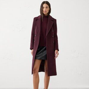 NWT Banana Republic Timeless Topcoat in Vino Rosso